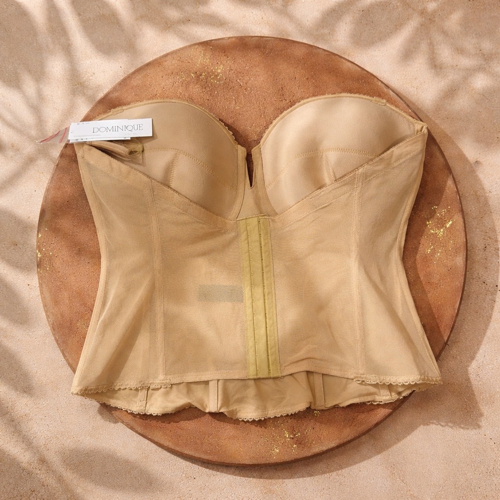 Dominique 48F Strapless Longline Bustier in Mocha nwt - Picture 2 of 5